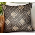 thumbnail image 2 of Plutus 18" x 18" Pewter Lattice Geometric Luxury Outdoor Throw Pillow, 2 of 3