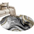 thumbnail image 6 of Black Gray Marble Round Rug 3ft Washable Circle Entryway Rugs Non Slip Vintage Golden Abstract Patterned Area Rug Indoor Floor Carpet for Bedroom Kitchen Living Room Home Office Dining Room Nursery, 6 of 8