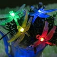 thumbnail image 3 of Viworld Dragonfly Solar String Lights Outdoor 23 Feet 50 Led Waterproof Solar Powered Fairy Lights, 8 Modes Decorative Lights for Patio Garden Yard Fence Wedding Christmas Party, Multicolor, 3 of 5