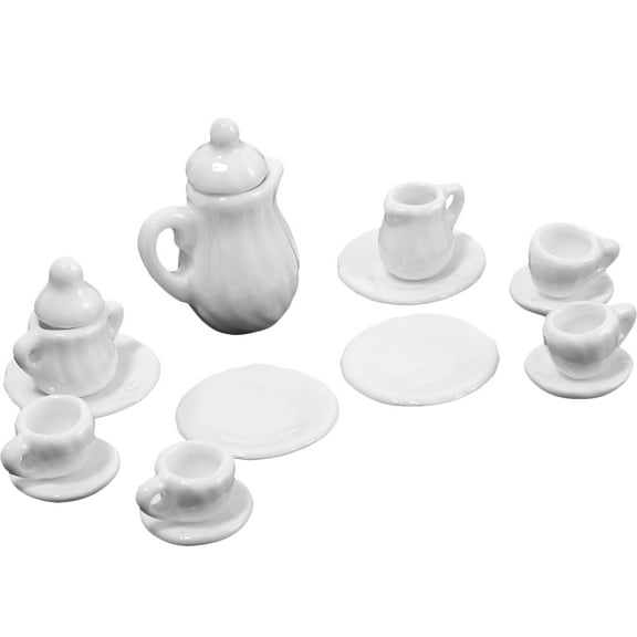 TEHAUX 1 set of Doll House Teapot Set Kitchen Miniature Tea Cup Set Doll House Accessories