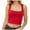 Red, variant on Kureaily Women Solid Sleeveless Strappy Crop Tank Tops Square Neck Workout Fitness Casual Basic Cropped Vest Streetwear Soft Camisole Sleeveless