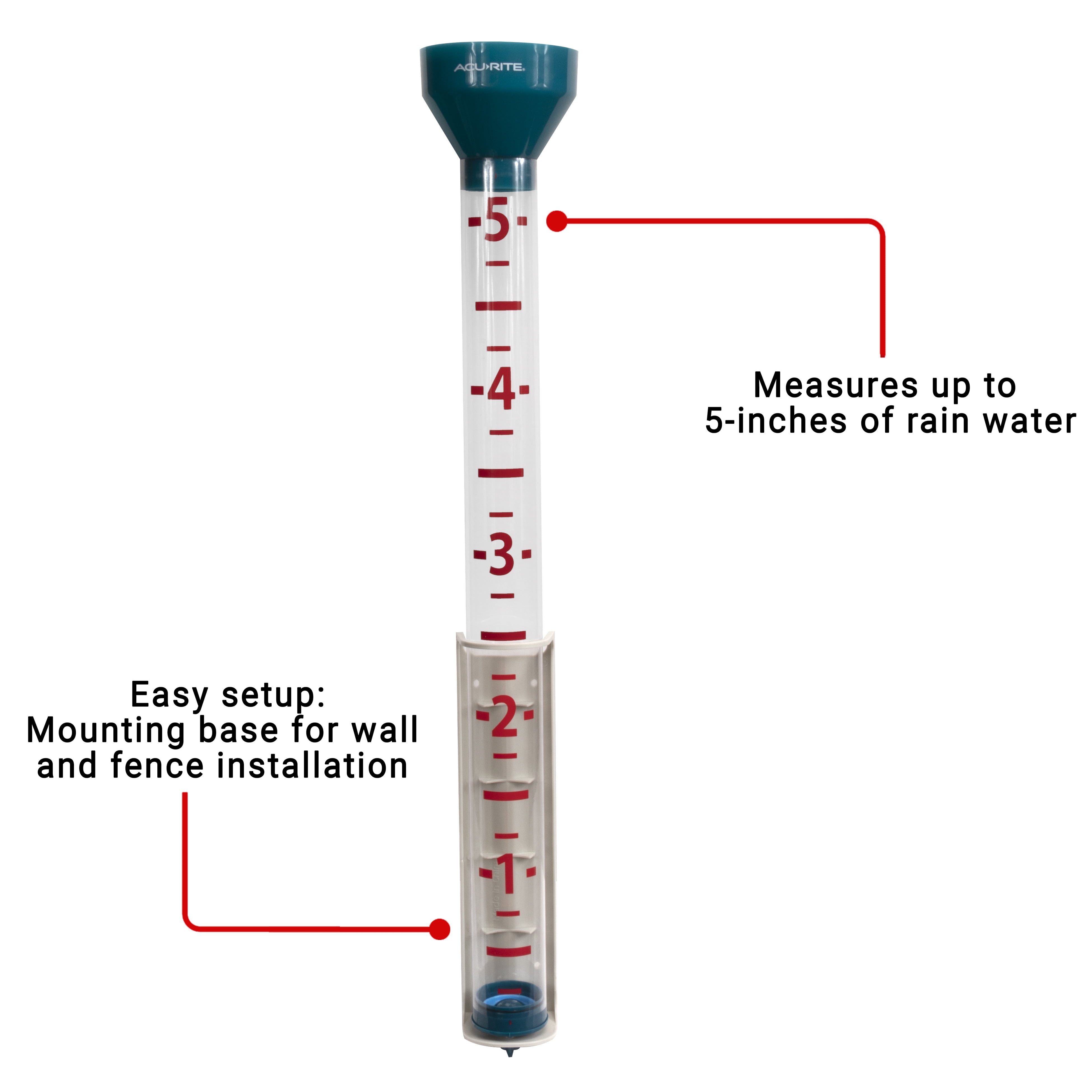 Buy AcuRite Jumbo Rain Gauge 26Inch Length (27.5" x 4" x 4") Online at
