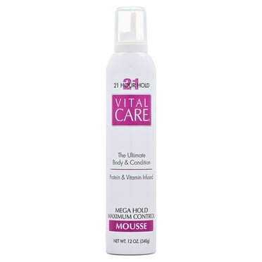 Vital Care Mega Hold Mousse, Maximum Control, 21-Hour Hold, 12 oz