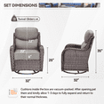thumbnail image 2 of Planntonneo Outdoor Swivel Rocker Patio Chairs with 6 inch Thick Cushions, Patio Swivel Glider Chairs Set of 2 for Porch Balcony Deck, Brown/Grey, 2 of 9