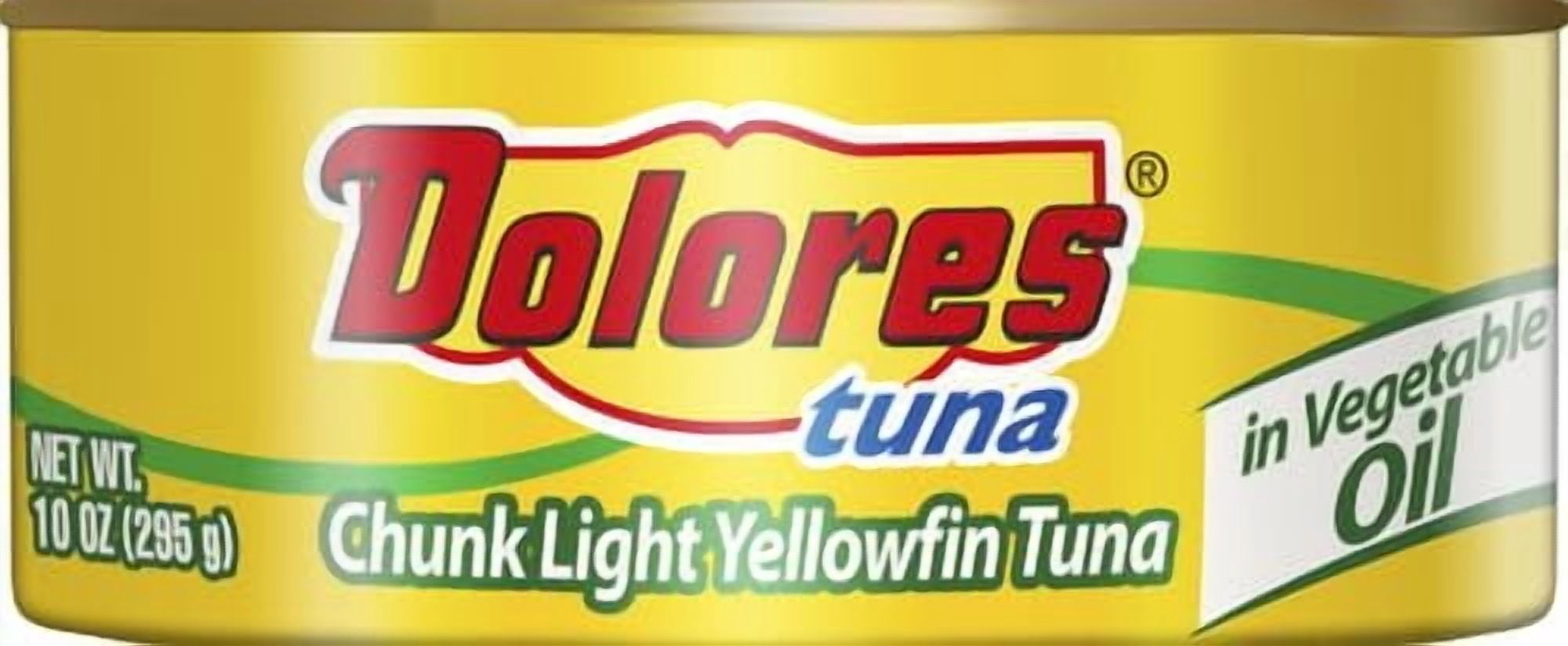 (Pack of 24), Dolores Chunk Light Yellowfin Tuna in Vegetable Oil, 10 oz