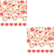 Heart-Shaped Wooden Bead Romantic Beads for DIY Craft Round Garland Jewelry Accessories Scattered Beaded 100 Pcs