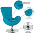 thumbnail image 2 of Egg Series Aqua Fabric Side Reception Chair, 2 of 9