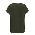 thumbnail image 6 of Otvok Womens New Solid Color Round Neck Strip Knitted Short Sleeve Tops, 6 of 6