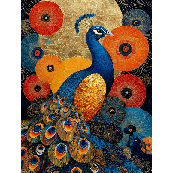 Majestic Peacock Canvas Print Wall Art Home Decor