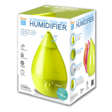 “Crane 1 Gallon Cool Mist Humidifier ideal for Bedroom, Baby Nursery, Office, and Plants - Green