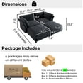thumbnail image 3 of NYBOPAVIS Modular Sectional Sofa, 4 Seat Modular Sectional Couch Convertible Sleeper Sofa Bed, Oversized Deep Seat Chenille Sofa for Living Room, 3 of 9