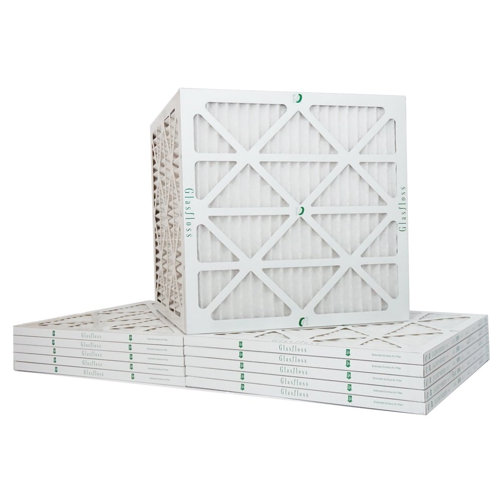 Glasfloss 24x24x1 1 Inch MERV 10 (Pack of 12) AC or HVAC Pleated