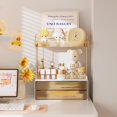 thumbnail image 4 of Bathroom Organizer with 2 Tiers and 2 Drawers, Easy to Install, Large Skincare and Perfume Storage, Amber, 4 of 8