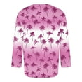 thumbnail image 4 of Fengqque T-shirt de Sport à Manches Sept pour Hommes, Col Rond, Rose m(m), 4 of 4