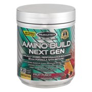 Amino Build Next Gen Energy Supplement, Formulated with BCAA Amino Acids, Betaine, Vitamin B12 & B6 for Muscle Strength & Endurance, Fruit Punch Splash, 30 Servings (282g)