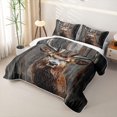 thumbnail image 3 of Castle Fairy Animal Deer Quilt Full for Teens,Vintage Cabin Full Bedspread Sets,Brown Gray, 3 of 7