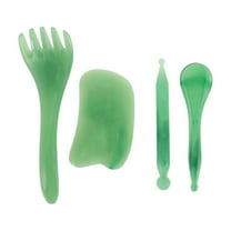Unique Bargains 1 Set Gua Sha Facial Massage Beauty Tool Durable Skincare and Massaging Tool Green