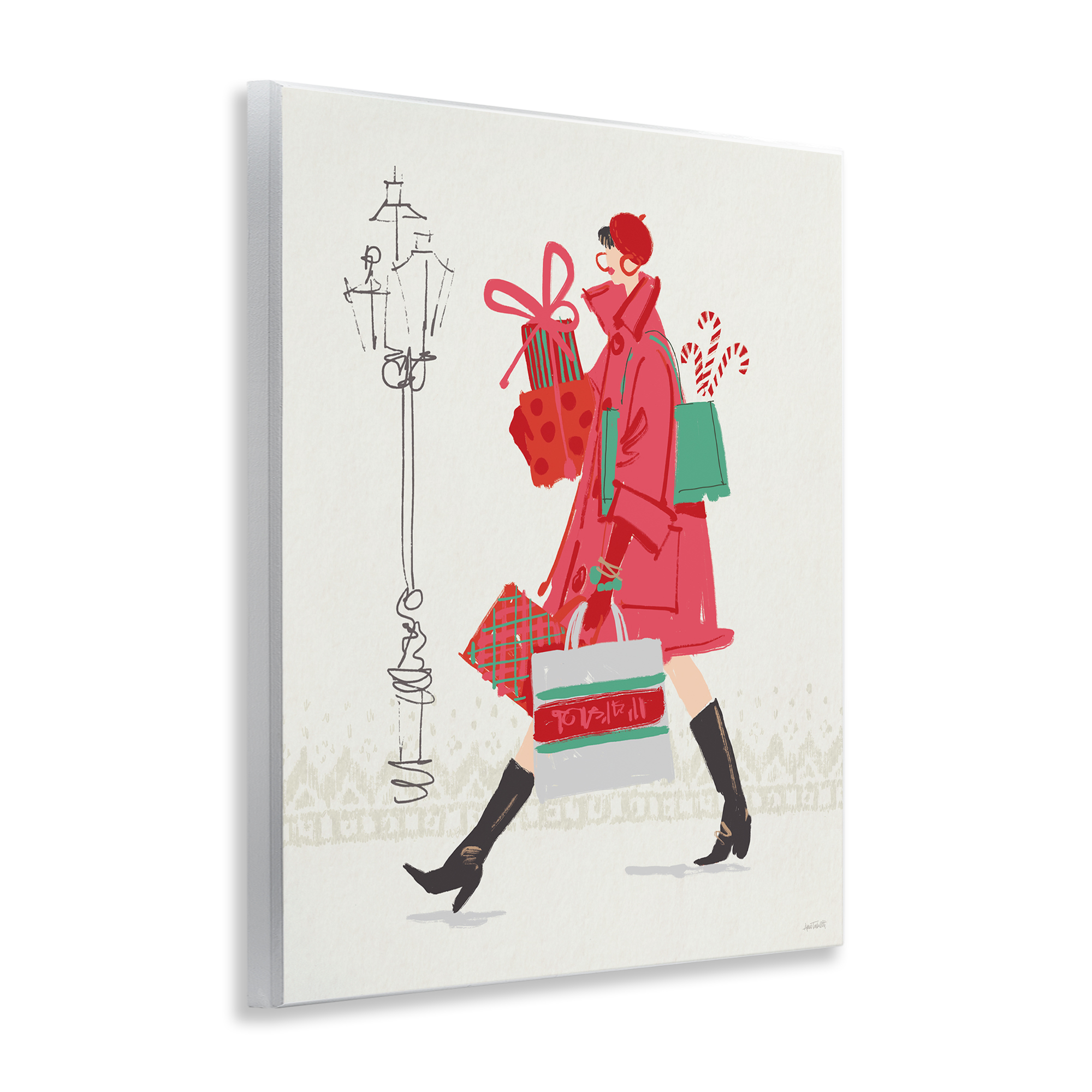 Stupell Industries Trendy Festive Fashion Holiday Painting Unframed Art Prints Wall Art, 11 x 14