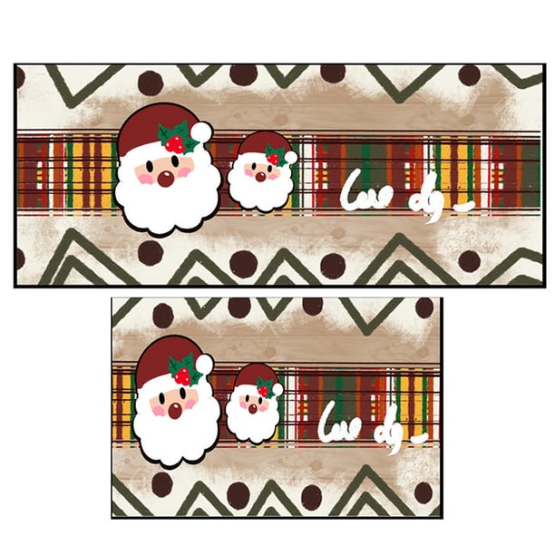 Decoraciones navideñas, adornos navideños, regalos navideños, alfombras y tapetes de cocina navideños para piso, tapete antideslizante, decoración navideña para cocina, juegos de tapetes de cocina ant