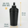 thumbnail image 7 of Ozizo 20oz Steel Shaker Bottle, Insulated Stainless Steel Bottle with Spring - Black, 7 of 7
