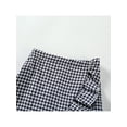 thumbnail image 6 of Kid Girl Plaid Skirt Outfits Bowknot Tie-Up Crop Top + Ruffle A-Line Skirt 2 Piece Summer Casual Outfit Sets, 6 of 9