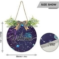 thumbnail image 3 of Coolnut Welcome Sign with Wreath for Front Door, Rustic Round Hanging Welcome Sign, Wall Housewarming Gift for Home 11.8in, Space Zodiac Constellations Galaxy Home Decor, 3 of 7