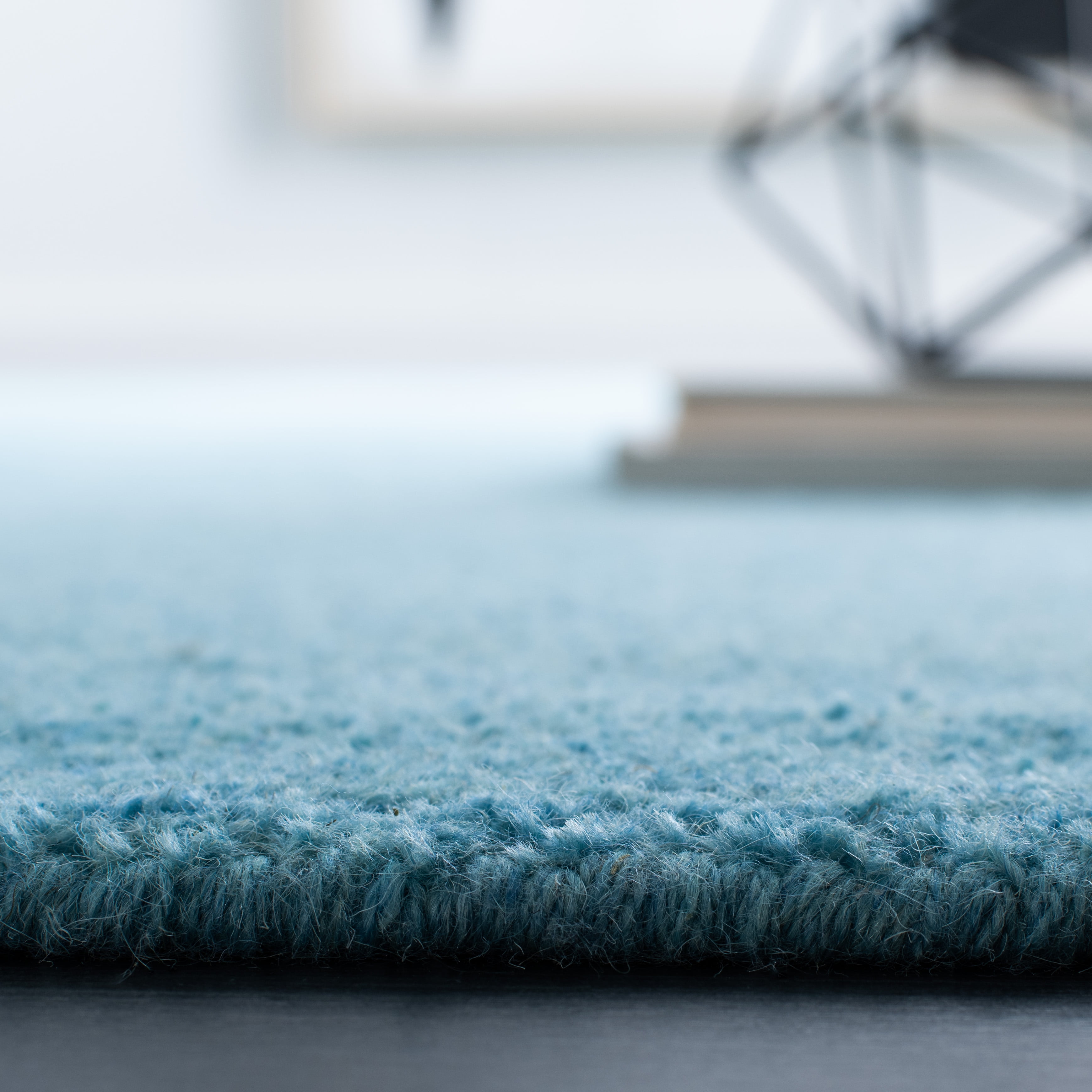 SAFAVIEH Himalaya Rachelle Solid Wool Runner Rug, Turquoise, 2'3" x 10'