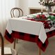 thumbnail image 4 of Mantel rectangular a cuadros de Navidad, mantel de poliéster impermeable y resistente a las manchas con árbol de Navidad y dulces para decoración de fiestas/vacaciones kaili Sencillez, 4 of 4