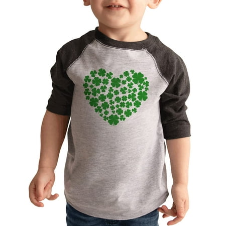 

7 ate 9 Apparel Kids St. Patrick s Day Shirts - Lucky Heart Clovers Grey Shirt 2T