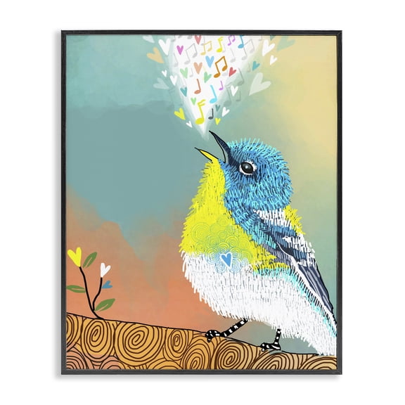 Stupell Industries Cottage Dream Chaser Songbird Black Framed Giclee Art, 11 x 14, by Suzanne Millius