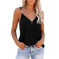 thumbnail image 2 of WNEGSTG Women Summer V Neck Chain Strap Tank Tops Sexy Sleeveless Flowy Tank Tops for Women Black, 2 of 6