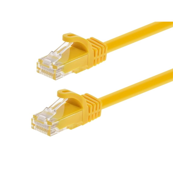 Monoprice Cat5e Ethernet Patch Cable - 10 Feet - Yellow | Network Internet Cord - RJ45, Stranded, 350Mhz, UTP, Pure Bare Copper Wire, 24AWG - Flexboot Series