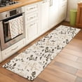 thumbnail image 2 of Brown Beige Botanical 2'x6' Runner Rugs for Hallway Kitchen Bedside Non Slip, Rustic Country Spring Floral Summer Leaf Entryway Rug Runners with Rubber Backing, Long Carpet Runner for Laundry Room, 2 of 8
