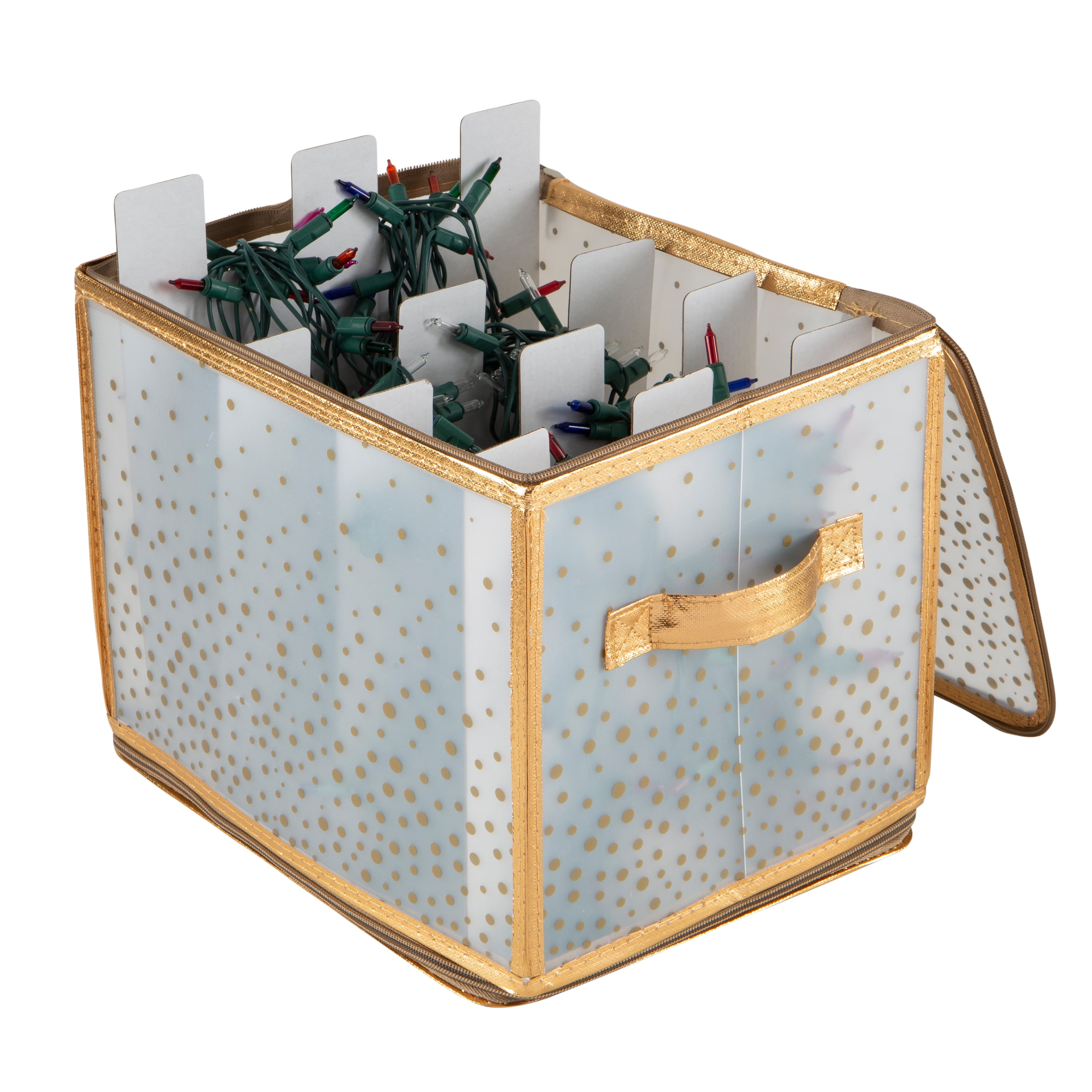 Simplify Christmas Light Organizer Storage Box in Gold Printed Polypropylene