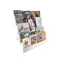 thumbnail image 1 of FixtureDisplays® 4-Tiered 18" Wire Display Rack Literature Brochure Magazine Stand Book Tabletop Rack, 2.5" Deep Open Shelves 11936-2WHITE, 1 of 1