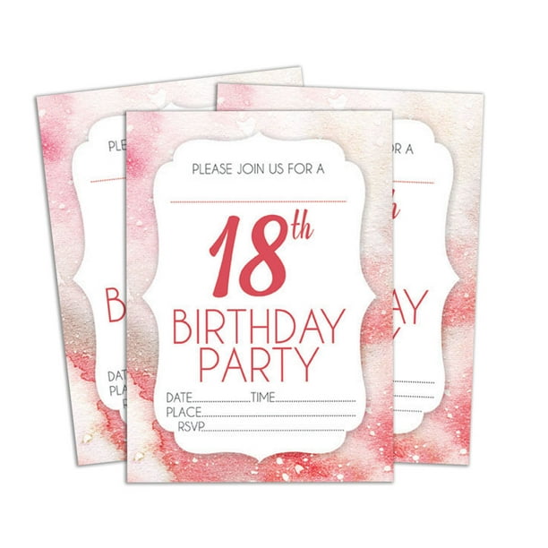 Darling Souvenir White Birthday Invitation Card Printable Elegant Fill or  Write In Blank Party Invites 28 Pcs 5 x 7 Inches - Walmart.com