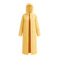thumbnail image 2 of Kmonabie Thick Long Color Block Raincoat, Waterproof Hooded Poncho with Snap Buttons, Heavy Duty Rain Jacket for Commuting Hiking Walking Breathable Loose Fit, Orange, 2 of 7