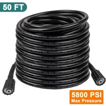 High Pressure Washer Hose 15m/50ft 5800PSI M22-14mm Power Washer Extension Tube