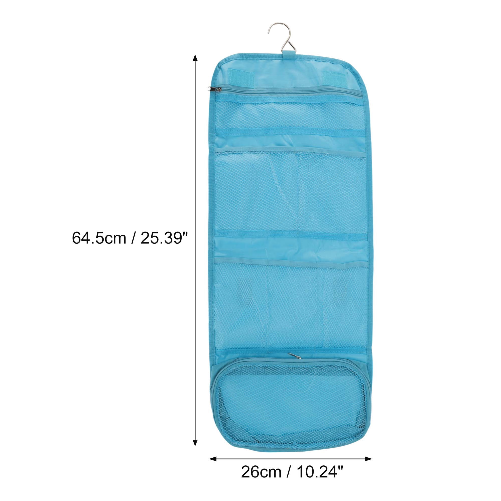 Unique Bargains 1 Pc Foldable Hanging Solid Makeup Bag Sky Blue