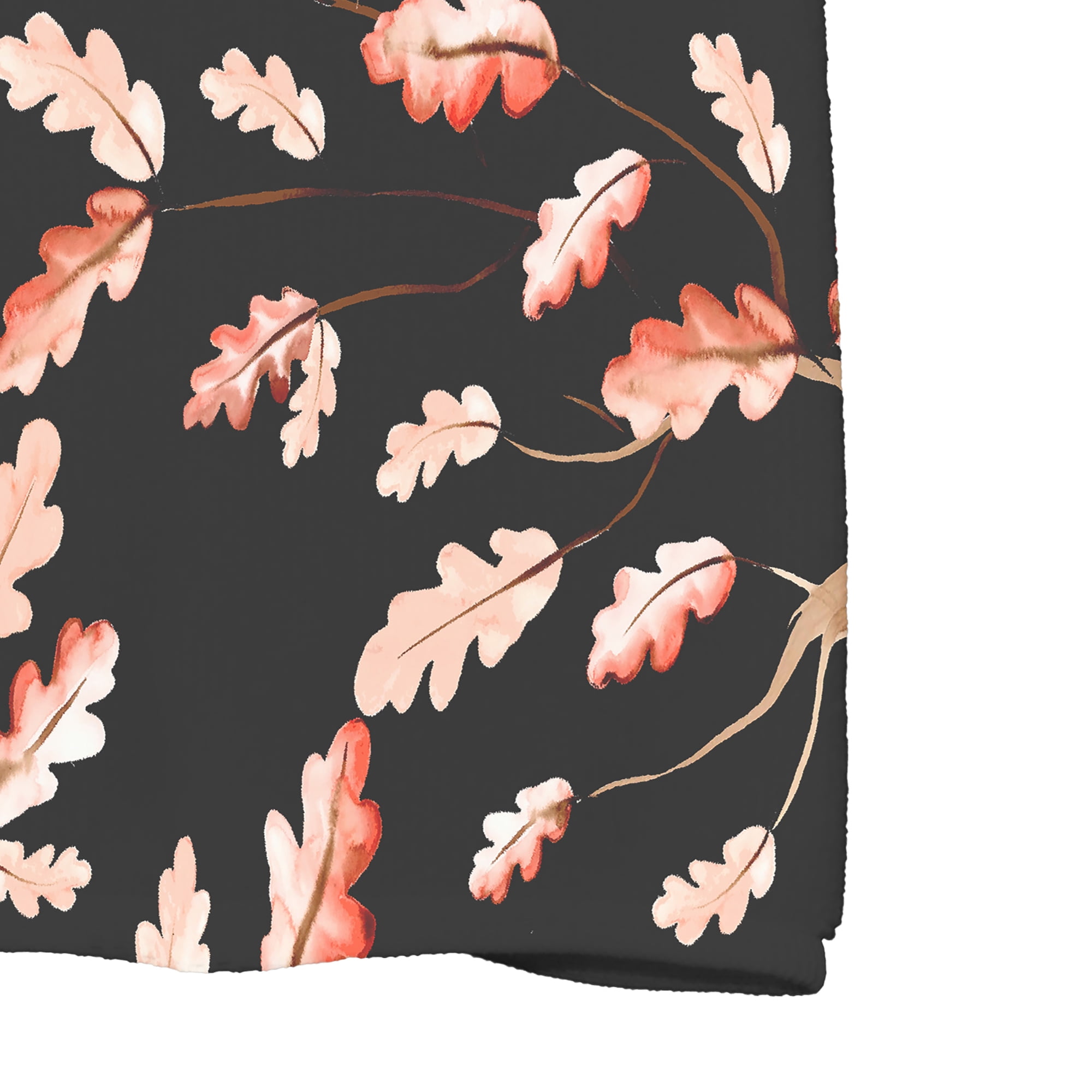 Simply Daisy Wild Oak Leaves 16 x 25 Inch Black Floral Print Kitchen Towel