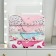 thumbnail image 6 of Paris Hilton Luxe Plush Oversized 60" x 70" Reversible Floral Stripe Blue Throw Blanket, for Adults and Teens, 6 of 7