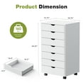 thumbnail image 2 of Gianna 7 Drawer Storage Cabinet with Wheels for Bedroom, Home, Office Organization, White, 2 of 6