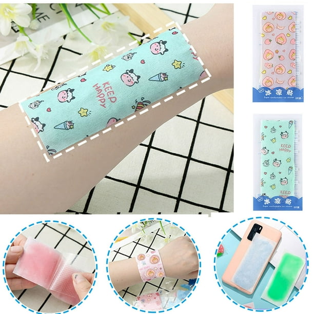 Fiudx Pegatinas de Gel Refrescante, Alivio Del Golpe de Calor, Enfriamiento Físico Seguro, Menta y Extractos Naturales, Reducción de Fiebre para Adultos, Multiusos para Frente, Brazo y Cuello, Paquet