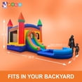 thumbnail image 2 of Pogo Bounce House Crossover Bounce House Duo, Sports Bounce House and Rainbow Bounce House with Slide and Splash Pool, 2 of 8