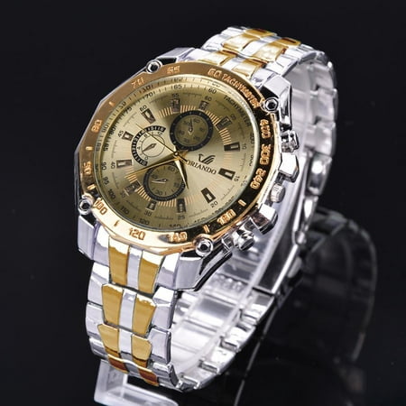 Luxury Stainless Steel Analog Quartz Clock Sport Watch for Men