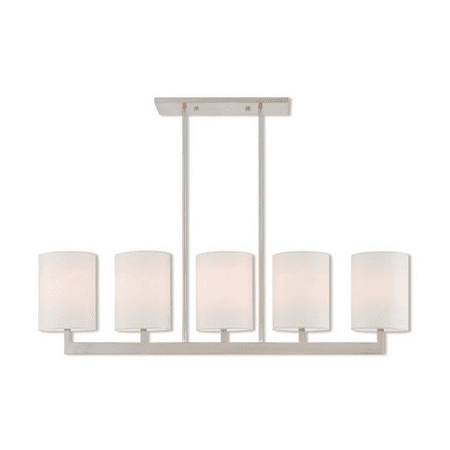 

World of Crystal Taipei Island Lighting 8in Brushed Nickel Steel 5-light