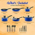 thumbnail image 2 of SereneLife Classic 20 Piece Nonstick Pressed Aluminum Metal Cookware Set, Solid Italian Bakelite, 2 of 8