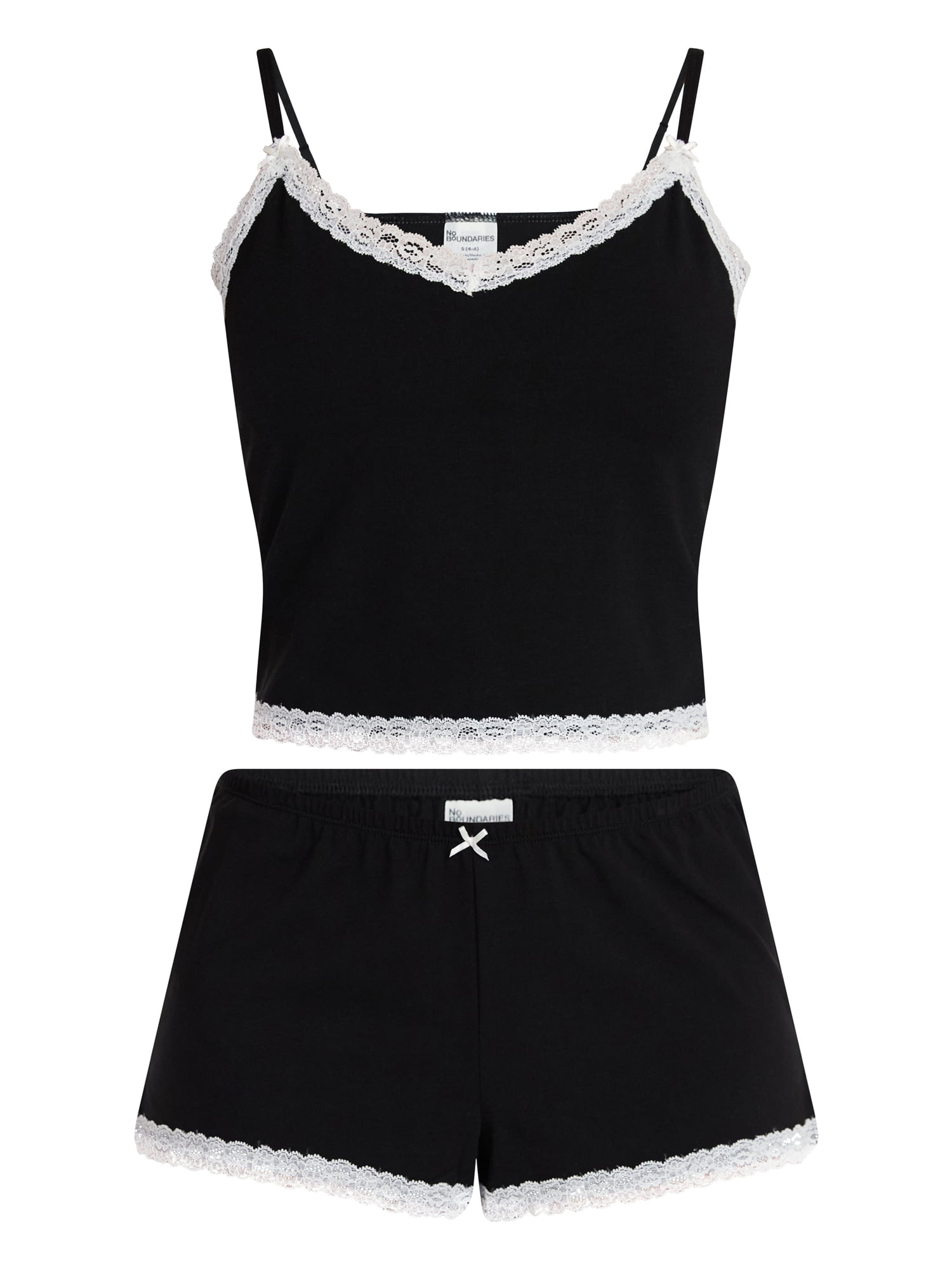 No Boundaries Lace Cami and Shorts Sleep Set, 2-Piece, Women's XXS-3X
