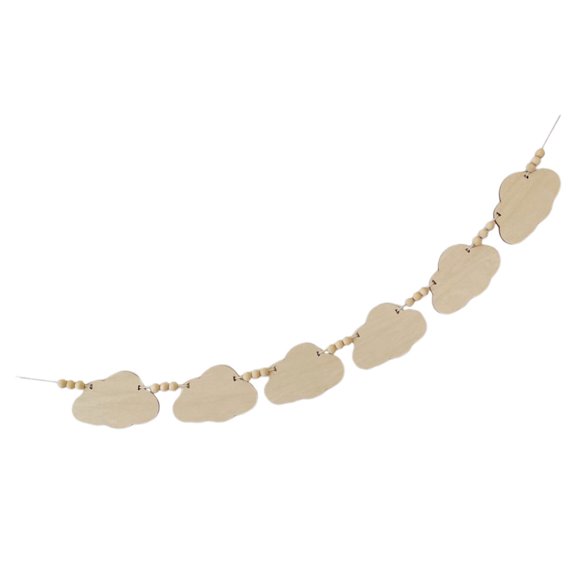 LOLIPPYY Khaki Wood Cloud Cutouts Pendant Hanging Ornament for Wall and Door Decoration