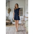 thumbnail image 4 of NAYTOAO Women's Ruffle Cap Sleeve Lace Swiss Dot Romper with Pockets, Back Zipper, Casual Summer Jumpsuit for Women, 4 of 7